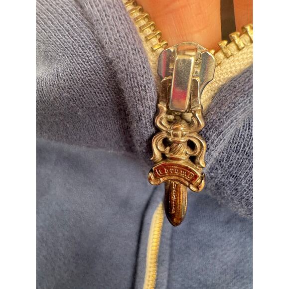 Men's Chrome Hearts Blue Embroidered Zip Front Hoodie Size XXL - Picture 2 of 14